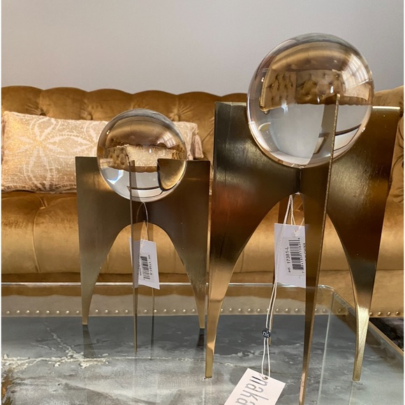 COPY - Nakasa Crystal Balls w/Stands Set of 2, Investment Decorative Pieces, NWT - Picture 10 of 10